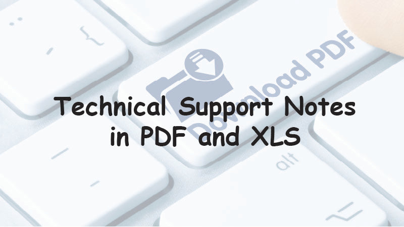 Technical Support Notes in PDF or Excel for Exhaust Gas Analyzers